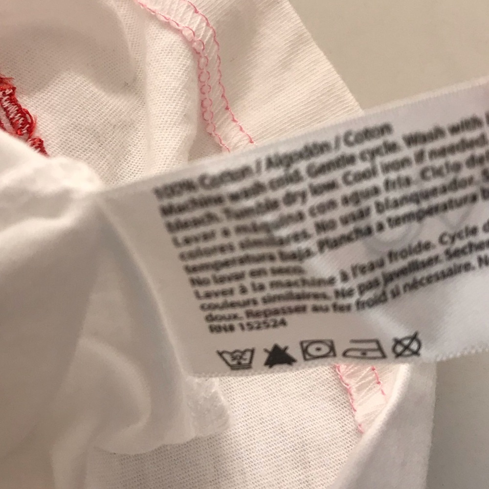 PEACE LOVE WORLD WHITE COTTON SMALL TEE NEW - Picture 8 of 10